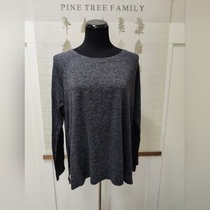 Roots Canada Charcoal Grey Heathered Long Sleeve Raglan Top XL